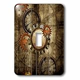 3DROSE Lsp 251909 _ 1 Steampunk in nobile design, orologi e ingranaggi singolo interruttore a levetta, multicolore