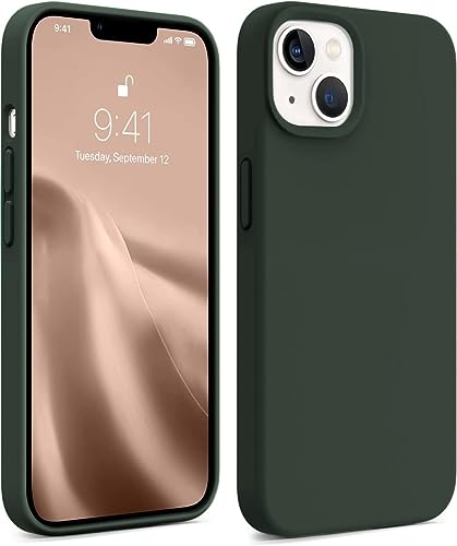 Image of NAFS Silicone Case Compatible with iPhone 14 | Camera Protect Microfiber Lining Cover | Case Cover for iPhone 14 (Pine Green)