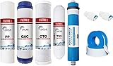 Lieferumfang: 5 Mikron Polypropylen Osmosefilter, Osmosefilter, Granulat Kohle, Kohlefilter, Post Osmosefilter für Geschmack, Aqua Family Membran 50 gpd
