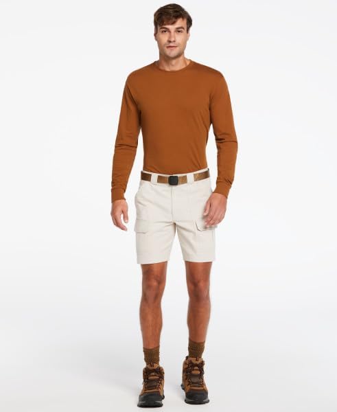 Savane Mens 8” Hiking Cotton Cargo Shorts with Tech Pocket (Available in Big and Tall) - Image 3