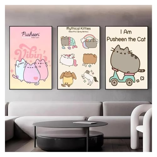 Affiche imprimée sur toile chat d'anime 30x40cm décoration murale - 3