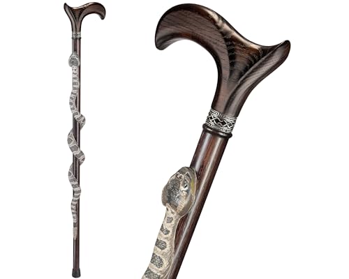 Custom Hand-Painted Rattlesnake Walking Cane for Men and Women -