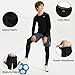 DEVOROPA Youth Boys Fleece Lined Compression Shirts & Pants Kids Girls Thermal Underwear Set Athletic Tops Leggings Baselayer Black L
