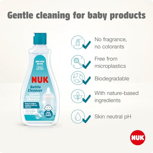 NUK Baby Bottle Cleanser | 500 ml | Perfect for Cleaning Baby Bottles, Teats & Accessories | Odourless | pH Neutral | 100% Recycled Packaging - Image 3