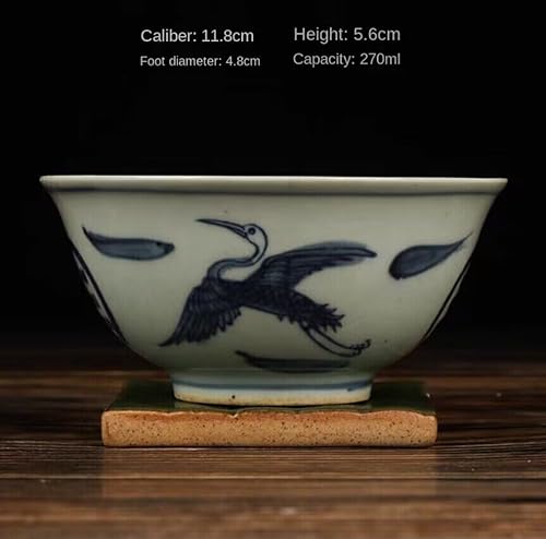 Cuenco de porcelana china Ming de 4.6 pulgadas azul y blanco 3