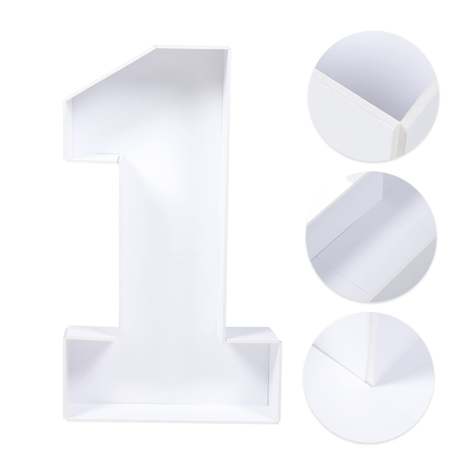 Scatola di Palloncini Numero 1 in Ps Bianco, Cornice