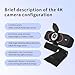 Lusinx Webcam for pc, Camera for Computer/Laptop/Light Correction/Microphone, Web cam for Streaming/Gaming/Online Classes/Conferences/Video Callings,Updated HD 4K Webcam