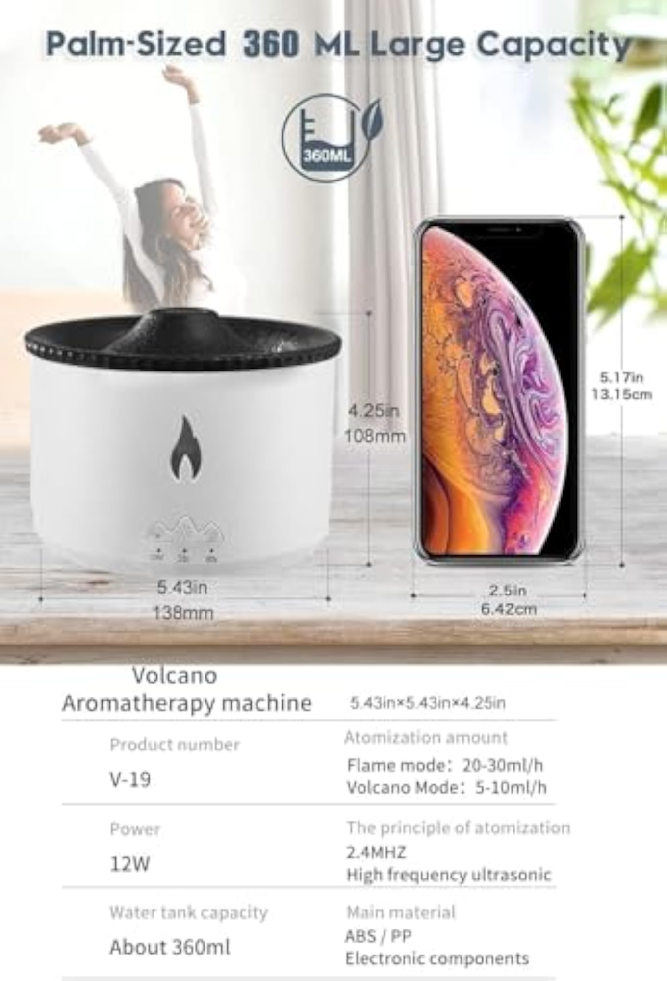 Essential Ultrasonic Aromatherapy Diffuser with Night Light