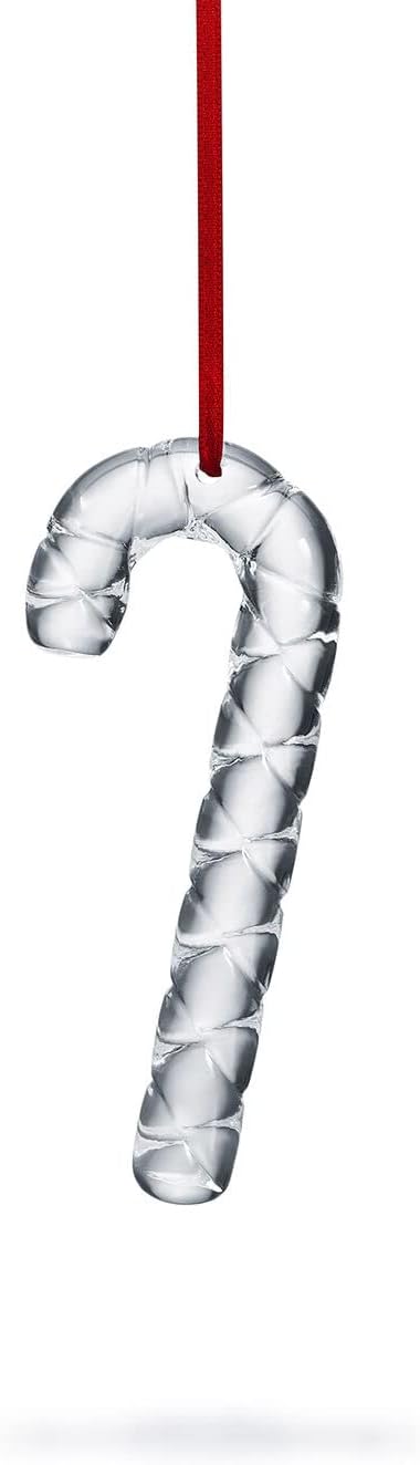 Baccarat Crystal Candy Cane Christmas Ornament-Clear