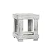 Del Hutson Designs - Rustic Barnwood End Table, USA Handmade Reclaimed Wood (White)