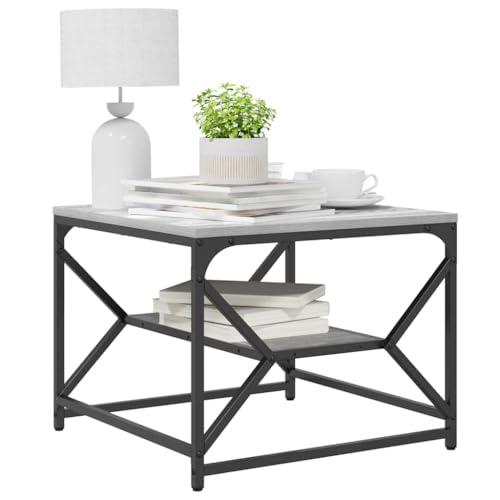 vidaXL Table Basse Gris Sonoma 51 x 50 x 40 cm, Table de café Moderne rectangulaire, Meuble en Bois résistant, Accent Pratique pour Le Salon