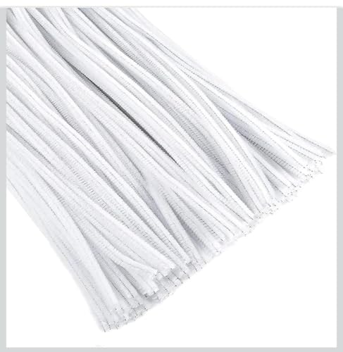 DM ART AND CRAFT Pipe Cleaner for Hobby Crafts, Scrapbooking, DIY Accessory, Synthetic Pipe Cleaners PACK OF 50 (WHITE)