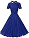 GownTown Womens 1950s Vintage Retro Party Swing Dress Rockabillty Stretchy Dress,Royal Blue,Large