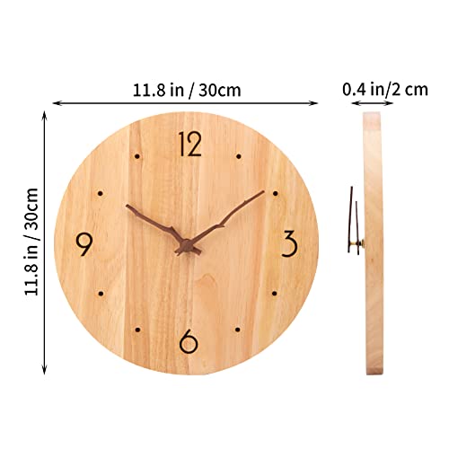 NESIFEE Orologio da parete in legno da 12 pollici