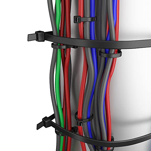 Intervisio Heavy Duty 40 Inch Cable Zip Ties, Strong Extra Large Zip Tie Set, Indoor And Outdoor, Reliable Long Cord Tie Wraps, 0.36 Inch Wide, Industrial Wire Straps, Uv Resistant, Black, 10 Pieces #TOP4