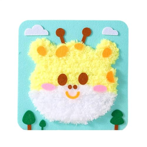Conjunto de muñecas de bordado, juego agujas perforación | Bordado conjunto Punch lindo diseño dibujos animados | Kit manualidades costura interactiva segura para niños para n