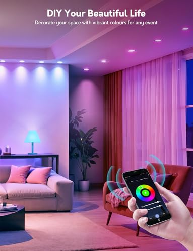Enshine GU10 Smart Bulb, Tunable White and RGB Colour WiFi Light Bulbs, Compatible with Alexa and Google Home, Music Sync, Remote Control, High Brightness, 5W(50W), No Hub Required, 4 Pack - Image 4