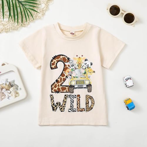 1-4 Year Old Toddler Boy Birthday Shirt Cute Cartoon Animal Print 1st/2nd/3rd/4th Birthday T-Shirt3