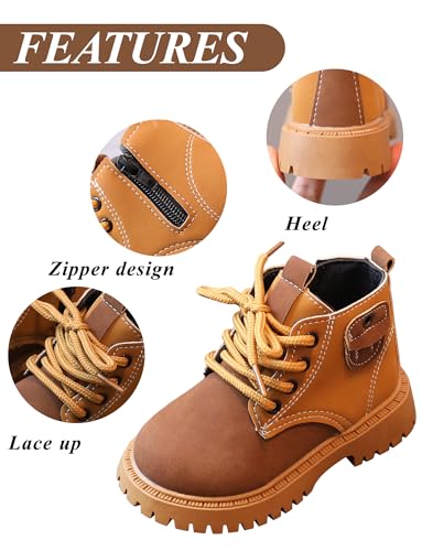 Happy Cherry Infant Boots Boy Autumn Winter Comfort Boots Lace-Up Work Boots High Top Ankle Shoes for Baby Girls4