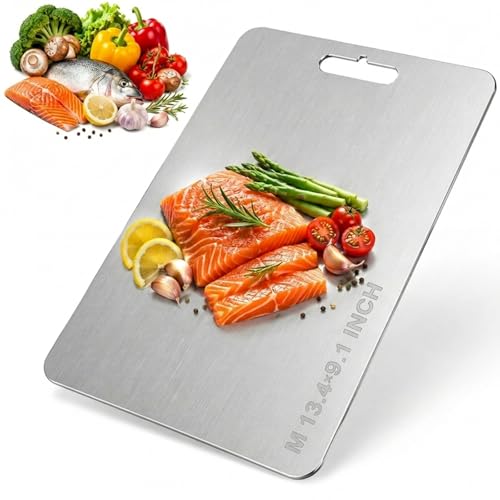 Tabla de cortar rectangular de titanio con mango miniatura 1