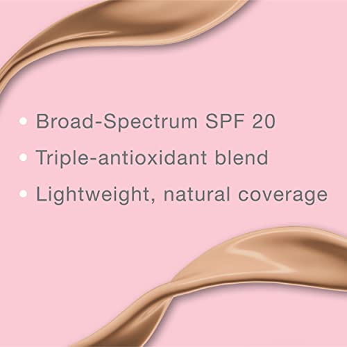 Kenvue Neutrogena Healthy Skin Liquid Makeup Foundation, Broad Spectrum SPF 20 Sunscreen, Lightweight & Flawless Coverage Foundation with Antioxidant Vitamin E & Feverfew, Natural Beige, 1 fl. oz (Pack of 2)
