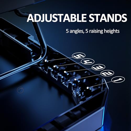 Techie 2 Fan Laptop Cooling Pad with Mobile Stand for Upto 15.6 Inch Laptops with 5 Adjustable Levels. (2 Fan) - Image 2