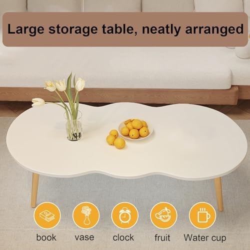 Nordic Style Small Tea Table - 120cm Living Room Center Table, Stylish & Safe Design for Small Apartments, Reception Areas & Waiting Rooms, Modern Furniture Accent