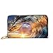 Produktbild JHGFG Mode Handtasche Reißverschluss Brieftasche Bunte Ocean Wave Meerwasser Wappen Telefon Kupplung Geldbörse Abendkupplung Blockieren Leder Brieftasche Multi Card Organizer
