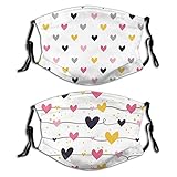 BSUDILOK 2PCS Couples Mouth Cover Adjustable Happy Valentine's Day Easter Face Ma Love sk Reusable Face Cover for Adults (Multi2)