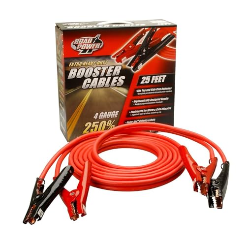 Road Power Coleman Cable 08662 25-Feet Heavy-Duty Booster Cables, 4-Gauge