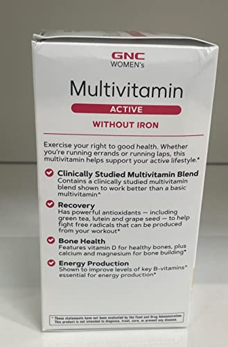 Gnc Women's Multivitamin Active Without Iron |Supports An Active Lifestyle | 30+ Nutrient Formula | Promotes Bone & Joint Health, Helps Energy Production | 180 Caplets #TOP2
