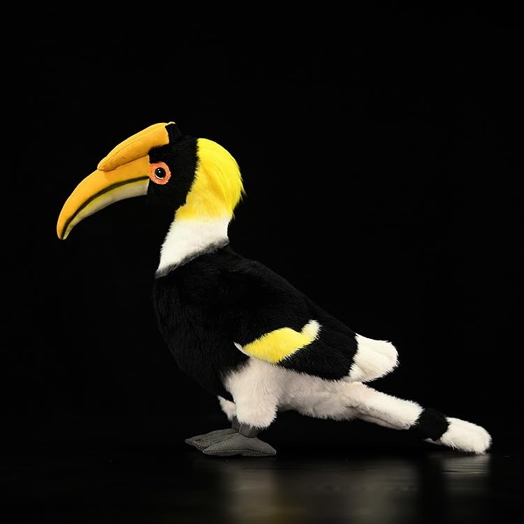 Jouet en Peluche réaliste de Grand calao, Oiseau farci