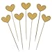 WARMBUY Gold Glitter Cupcake Cake Toppers, Double Sided Hearts, 50 Pack