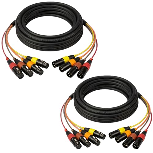Câble serpent XLR multicolores à 4 canaux 6,1m multipaire audio XLR mâle femelle sonorisation