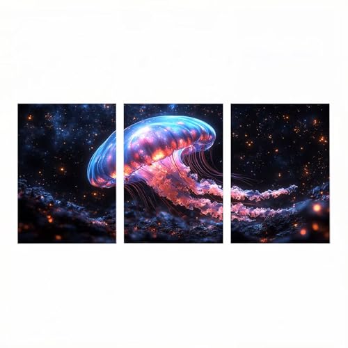 3Pck Medusa Diamond Painting Kit Completo, Paisaje Pintura Diamante para Manualidades Adultos 50x75cm*3 Pintar por Numeros Diamond Painting para Cuadros Decoracion Salon Modernos Regalo Mujer HXZH0189