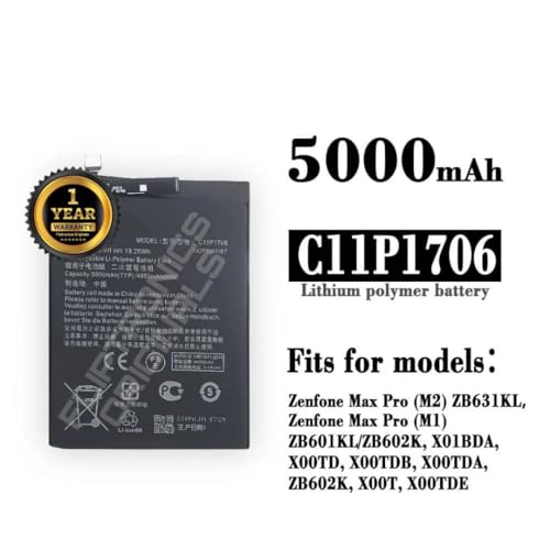 Image of C11P1706 Battery for Asus Zenfone Max Pro M1 / M2 / ZB601KL /ZB602KL /ZB630KL /ZB631KL X00TD X01B Battery with 1 Year Warranty**** (P108)