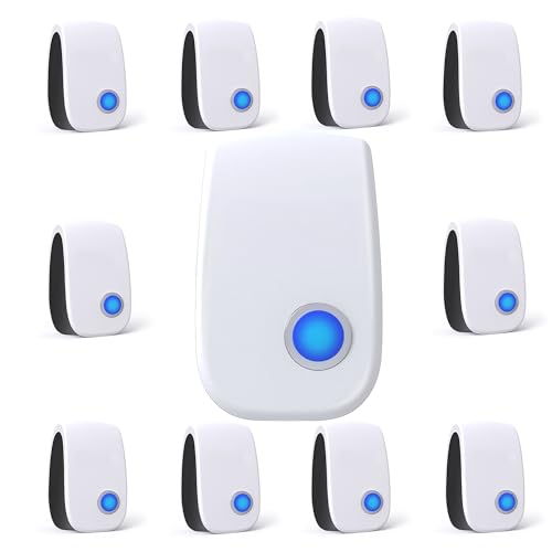 Ultrasonic Pest Control Repeller Indoor, Mouse Repellent for Mice, Rodents, Roaches, Ants, Mosquitoes, Bugs, Electronic Plug-in Pest Control Device for Home Garage Kitchen, 10 Pack