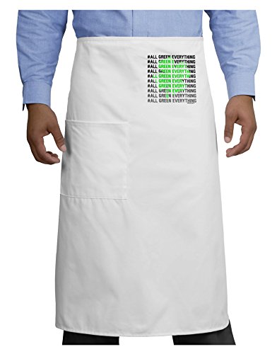 TOOLOUD All Green Everything Clover Adult Bistro Apron - White - One-Size