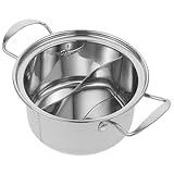 ERINGOGO Olla Pequeña de Acero Inoxidable con Doble Asa para Sopa y Cocina Versátil Olla Resistente y Fácil de Limpiar para Cocina Diaria