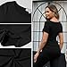 Ruched Maternity Tops Shirts Black Short Sleeve Casual Mama Pregnancy Blouses Clothes,Black,XL