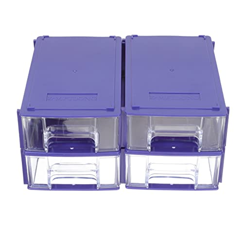 Cabilock 4Pcs Hardware Storage Box Tools Organizer Container Drawer Type Divider Tools Case Plastic Storage Boxes for Screws Nuts Bolts and Small Parts