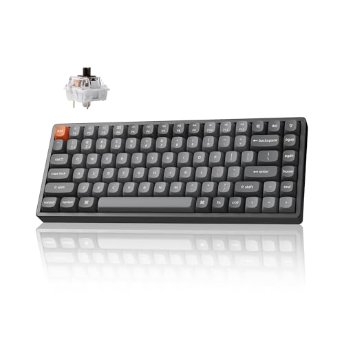 Image of Keychron K2 Max QMK /VIA 2.4 GHz & Bluetooth Wireless Custom Mechanical Keyboard for Mac /Windows /Linux, 75% Layout Keyboard RGB Backlight with Aluminum Brown Switch - Black