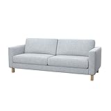 Soferia Funda de Repuesto Compatible para KARLSTAD sofá de 3 plazas, Tela Naturel Light Grey, Gris