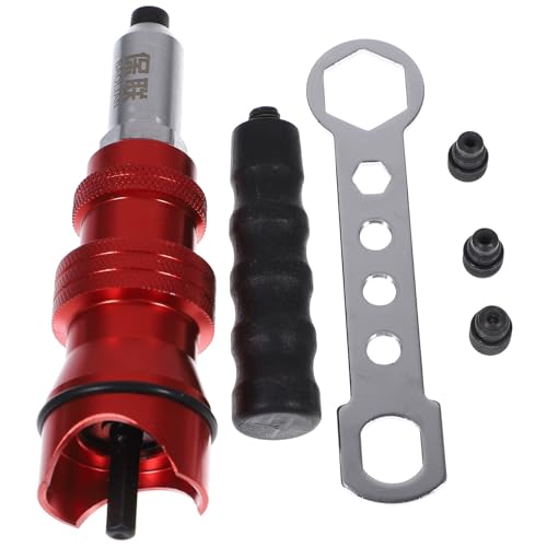 SEWACC Adaptador para Remachadora Eléctrica de Aluminio, 3 Cabezas de Remache (2,4 Mm, 3,2 Mm, 4,0 Mm), Compatible Taladros Inalámbricos Cable, Herramienta Manual de Conexión