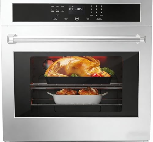30 Inch Electric Single Wall Oven, 4.8 Cu.Ft Built-in Convection Oven with Bake Broil Rotisserie Functions, Safety Lock, Touch Control, Stainless Steel