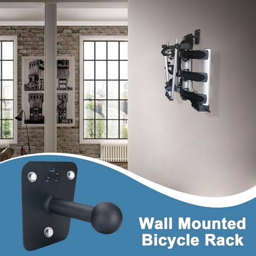 Almacenamiento interior de bicicleta con ganchos de pared y percha de rueda 8