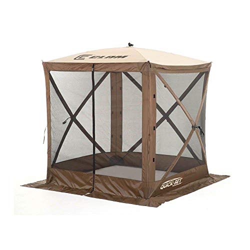 Clam Quick-Set Traveler 6' X 6' Portable Pop-Up Outdoor Camping Gazebo Screen Tent Canopy Shelter And Carry Bag With 3 Wind And Sun Panels Accessory #TOP3