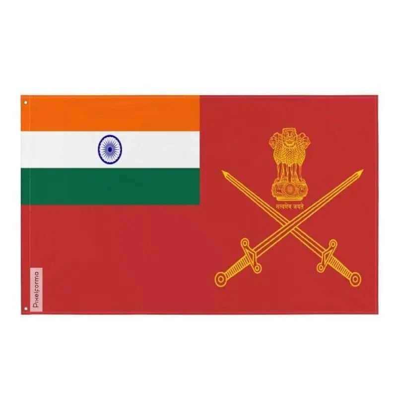 Drapeau de l'armée indienne 10 œillets grand format intérieur extérieur