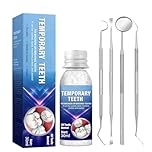 Tooth Repair Kit, Temporary Teeth Replacement Kit, Temporary Dental Restoration Kits, Temporary Tooth Kit for Temporary Restoration of Missing & Broken Teeth Replacement Dentures, DIY Heat Fit Beads