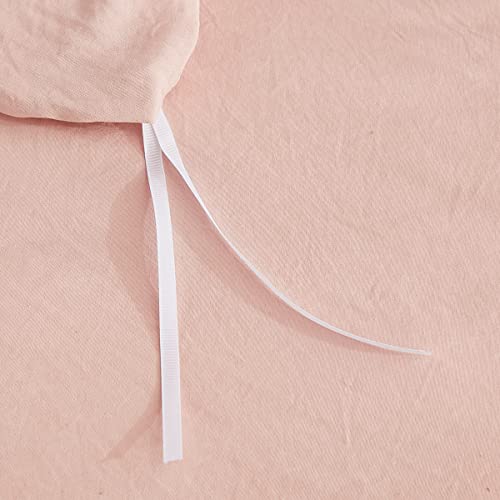 Shabby Chic 3 Pieces Bedding,Vintage Ruffled Queen Duvet Cover Set With 2 Layers Ruffles ,Soft Brushed Microfiber Set With Zipper Closure,Lightweight Duvet Cover Set #TOP5